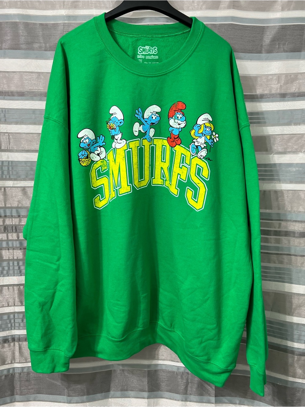 Smurfs Graphic Green Crewneck Sweater